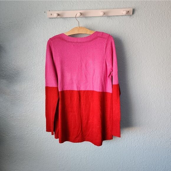 Apt. 9 festive two color block long sleeve sweater - Picture 7 of 11
